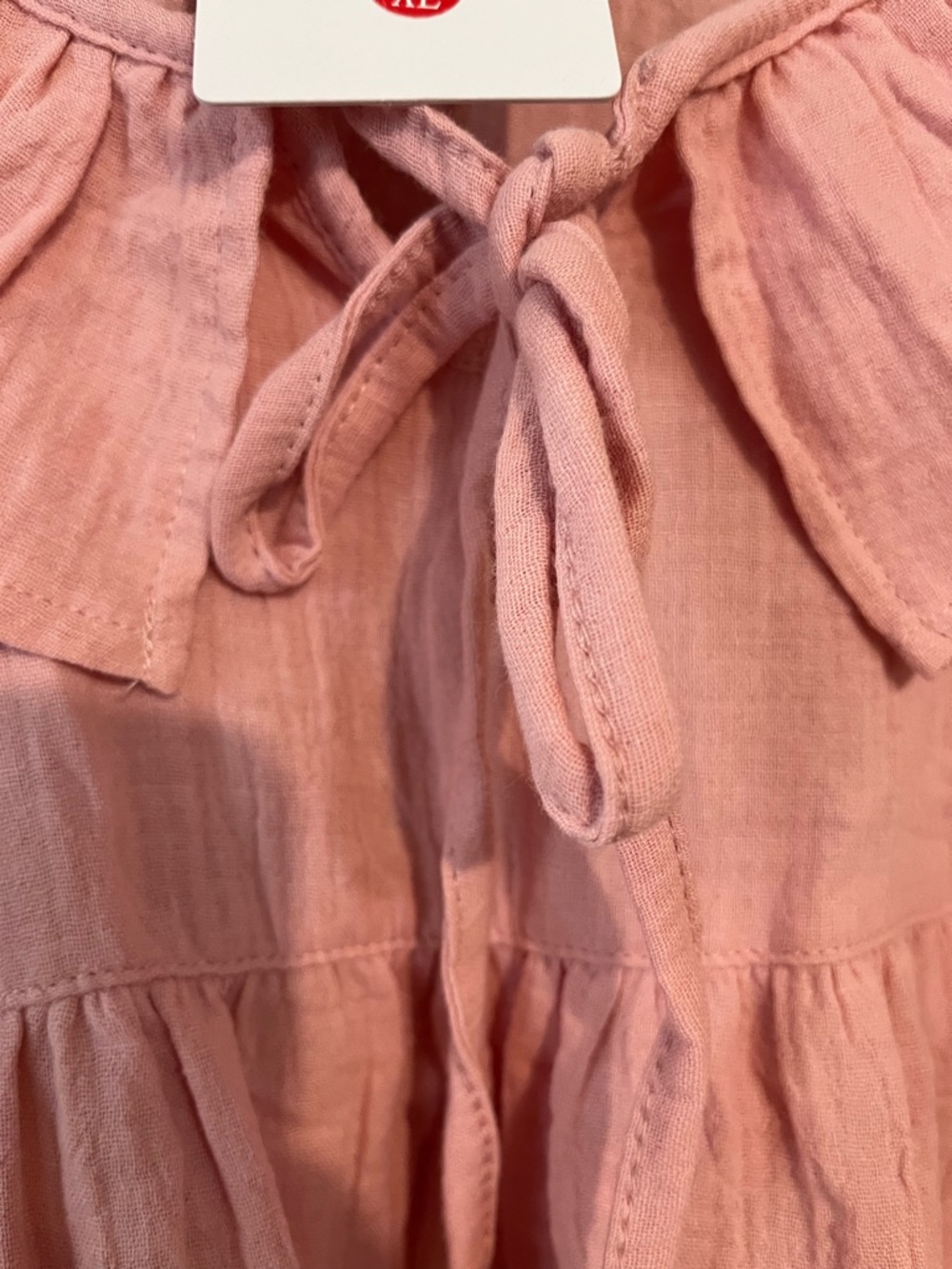 Zesica Pink Ruffle Babydoll Top Textured Gauze Vacation resort size XL NWT - Picture 5 of 10